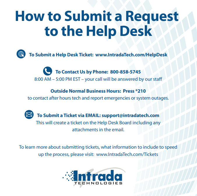 guide to submitting a help desk request