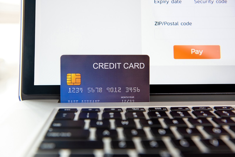 credit card being used for online payment