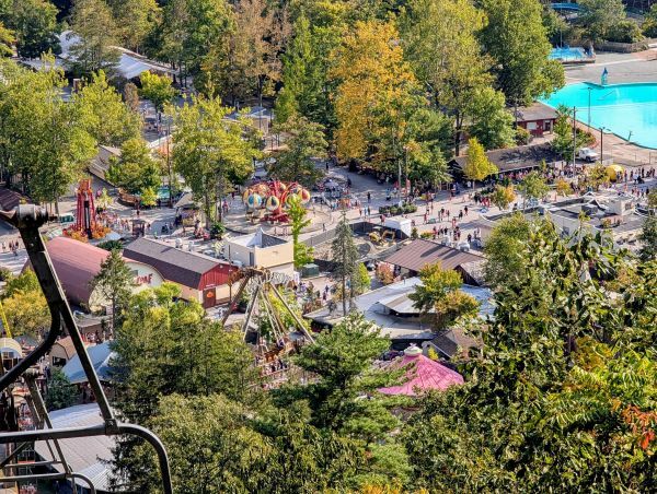 An image of Knoebels from its SkyLine ride